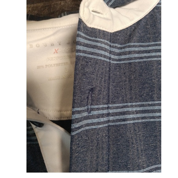 Bobby Jones X-H2O Performance Golf Polo Shirt L Hammock Creek Logo Blue Striped - Picture 6 of 10